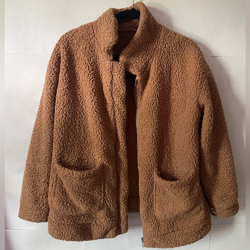 TRENDY Fluffy Brown Jacket